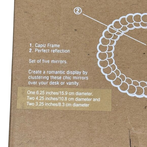 NWB Pottery Barn Teen Framed Round Mirrors Set Shell Frame Wall Decor Boho Home - Picture 13 of 16